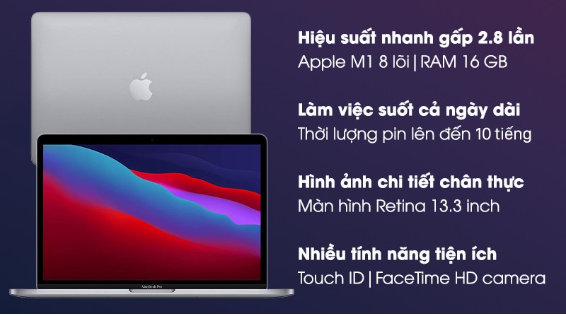 MacBook Pro M1 2020 chạy chip Apple Silicon (Có tên gọi là chip M1) đầu tiên 